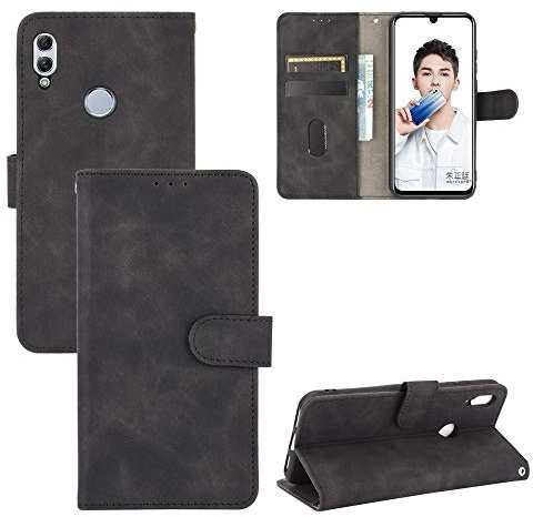 Custodia compatibile con HUAWEI P SMART (2019) / honor 10 LITE/POT-LX3 POT-LX1 POT-AL00 COVER flip STAND LIBRO GEL protezione magnetica TPU eco pelle PORTAFOGLIO (Nero)