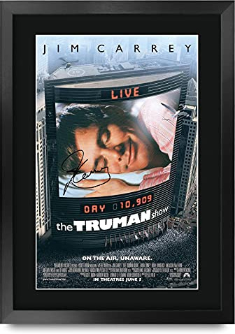 HWC Trading The Truman Show A3 Gerahmte Signiert Gedruckt Autogramme Bild Druck-Fotoanzeige Geschenk Für Jim Carrey Filmfans