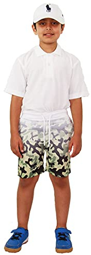 A2Z 4 Kids Boys Cotton Shorts Summer - Shorts 450 Camo Green 13