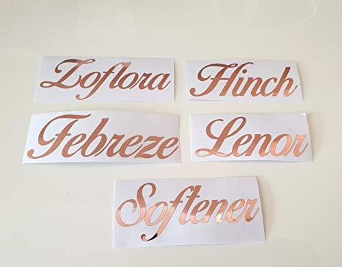 Name Word Label Stickers Rose Gold Personalised Vinyl Stickers - Words Lettering - for Bottles Cleaning and more