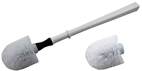 MISTERSANITÄR WC-Reinigungsgerät Bürste mit Borstenkopf und Ersatz Weiß, Spezielle Toilettenbürste der 2. Generation, 3 TLG. Bürste – Silikonfrei und Biegsam Farbe Weiß