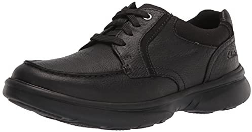 Clarks Men's Bradley Vibe Oxford, Black Tumbled Leather01, 43 EU