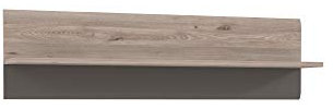 FORTE Locarno Wandregal, Holzwerkstoff, Nelson Eiche / Grau Matt, 37 x 140 x 22 cm