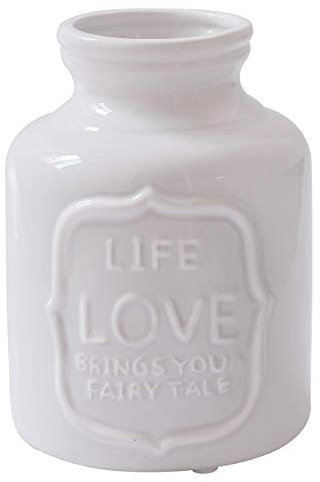 Soyizom Ceramic Vase Decorative Rustic Milk Can Jug Farmhouse Vintage Flower Vase for Home Wedding Dining Table Decoration,White