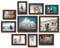 Americanflat 10-teiliges Collage-Bilderrahmen Set Nussbaum für Wand und Tisch - Zwei 20x25, Vier 13x18 und Vier 10x15 Rahmen - Rahmenset mit Bruchsicherem Glas, Aufhängevorrichtungen und Aufstellern
