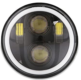 LED Scheinwerfer 5,75 Zoll kompatibel für Harley Davidson Hauptscheinwerfer M18 schwarz