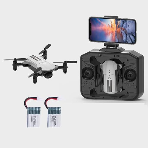 Kids Mini Drone, 4K HD Dual Camera for Beginners Adults, Indoor and Outdoor RC Toy Quadcopter for Boys and Girls, with Auto Hover, 3D Flip, 2 Batteries, Great Toddler Gift (grey)