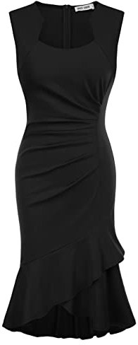 Grace Karin Women's 50s Vintage Pencil Dress Cap Sleeve Wiggle Dress CL7597, Black-New, Medium