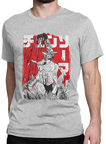 KONDZ Chainsaw Warrior Chainsaw Man Tshirt for Men Anime Manga Vintage Cotton Tees Harajuku Oversized T Shirt