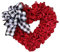 Dinglong Numero Casa Incolla Tessuto decorativo Davanti alla Porta Corona di San Valentino Cuore appeso a parete Disposizione di Vacanza Adesivo per WC (Red, One Size)