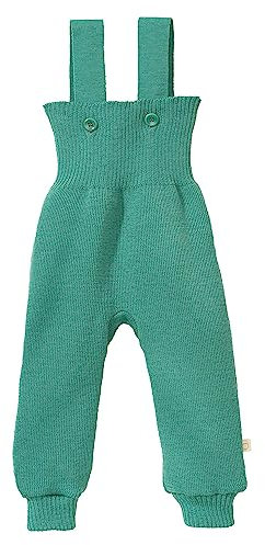 Strick-TRÄGERHOSE Neugeborene & Kleinkind – 100% Bio-Merino – atmungsaktiv, warm Unisex Gr. 50 – 104 - nachhaltig & fair – mit hohem Bund - Made in Germany | Mint Gr. 98-104