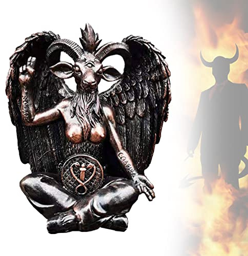 Tuzsocr Satanische Ziegen-Statue, Antiquität, Figur Satanic Demon, Ziege 3D Skulptur, Dämon, schwarz, Harz, für Dekoration von Haus, Wohnzimmer, Büro, religiöse Ornamente (Stil 1)