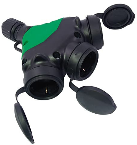 FANTON 81035 HI-Pro Professional Line, Conector 3 enchufes franceses 2P+T 16A IP44 con Tapa de Goma.