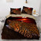 YASMENG Leoparden Bettwäsche 135x200 4teilig Leopard Tiermotiv Gold Schwarz 3D Bettbezug Set Weich Mikrofaser Bettwäsche für Geschenke Zimmer Deko mit Reißverschluss und 2 Kissenbezüge 80x80 cm