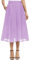 EXCHIC Donna Casuale Chiffon Elastico Vita Linea A Pieghettato Midi Gonna con Tasca(L, Lavanda)