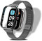 LanQii Correa Compatible con Xiaomi Redmi Watch 3 Active, Metal Acero Inoxidable Replacement Pulsera Hombre Mujer para Xiaomi Redmi Watch 3 Active -Negro