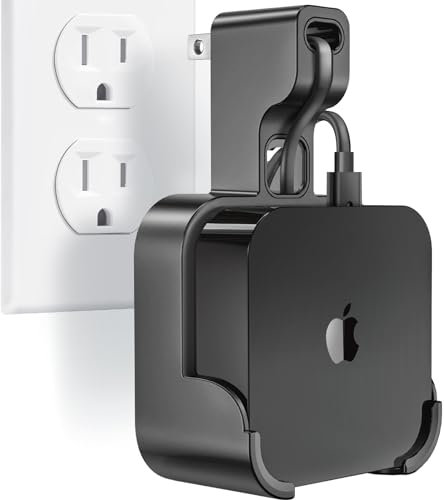 volport Support mural pour Apple TV : support pour Apple TV 4K 3ème génération (2022) – Support de suspension intégré pour gestion des câbles, masquez et stockez les fils désordonnés (noir)
