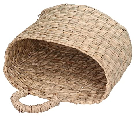 QANYEGN Dry Seagrass Woven Hanging Basket, Dry Seagrass Woven Wall Hanging Storage Baskets, Hyacinth Hanging Basket for Home Garden Farmhouse