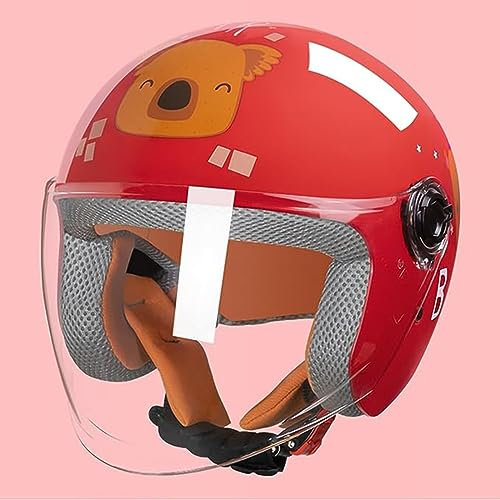 Kinder Motorradhelm, Jungen Und Mädchen Rollerhelm, Mofa Helm, Jethelm Mit Sonnenblende, Fahrradhelm, 46-55Cm, Für 5 Jahre - 12 Jahre Kid. A,46-55cm