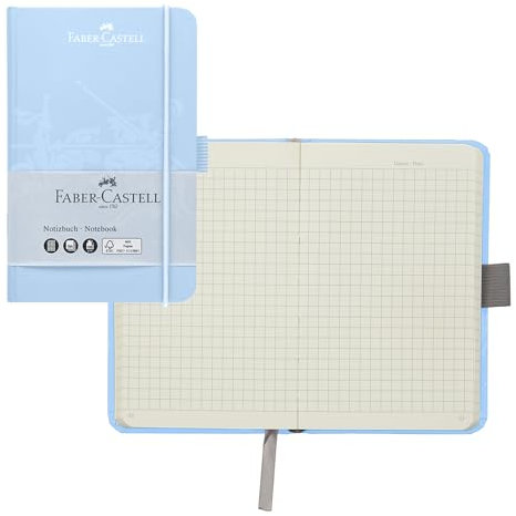 Faber-Castell 44359 - Notizbuch DIN A6 himmelblau, kariert, 100 g/m², 194 Seiten FSC-Mix Papier, 90 x 140 mm