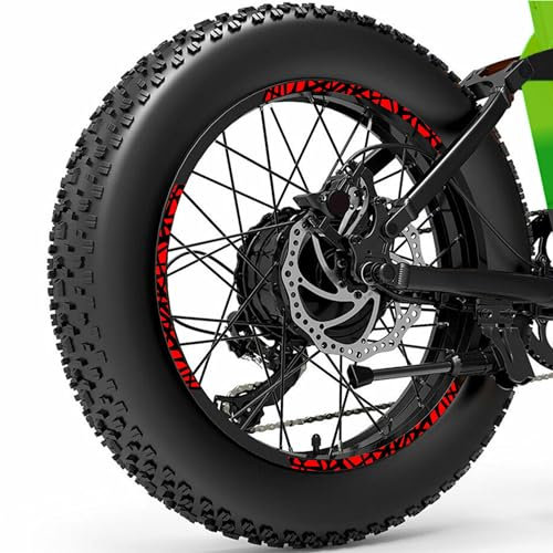 Generisch Komplettes Aufkleber-Set für Fatbike E-Bike E-Bike Fat Bike MTB 20 Zoll (20 Zoll), Rad Mountainbike, Farbe wählbar, Artikelnummer 2106 (rot)