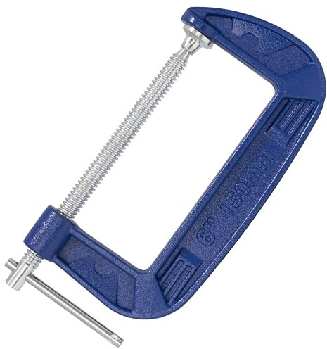 AERZETIX - C68479 - Sargento en forma ''G'' 150mm - en acero - color azul - carpintero montaje tornillo de banco sujeción fijación pegar trabajos de construcción