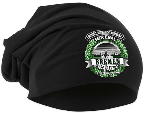 UGLYSHIRT EIN Leben lang Bremen Mütze | Strickmütze Bremen Sport Mütze Hut Logo Hat Stadt Dehnbar | Beanie