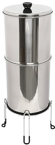 Donened Edelstahl Schwerkraft-Wasserfilter, Trinkwasser Filter mit 2 Wasserfilter Wasserfiltersystem 2.25 Gallone für Picknicks Camping usw