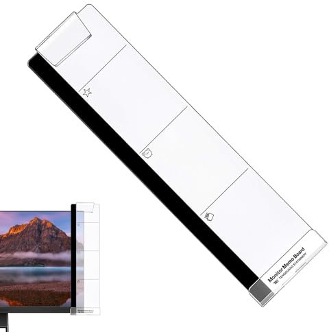 Computer-Seitennotizhalter, Computer-Nachrichtentafel-Seitenclip - Message Board-Halter für Monitor - Multifunktionales Computer-Memo-Nachrichtenbrett für die meisten Computermonitore, Bildschirme und