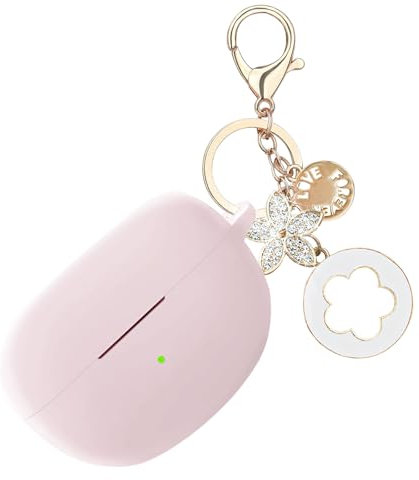 Ziseyoru Schutzhülle für Bose Ultra Open Earbuds (2024), weiche Silikon-Schutzhülle mit glitzerndem Schlüsselanhänger, Zubehör für Frauen und Mädchen (Rosa)