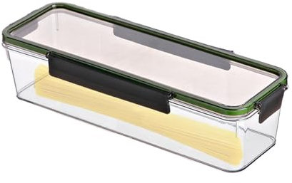 1 recipiente hermético para pasta – recipiente hermético para espaguetis, caja de almacenamiento de alimentos | Caja de almacenamiento de fideos transparente con tapa para pasta de cocina de espagueti