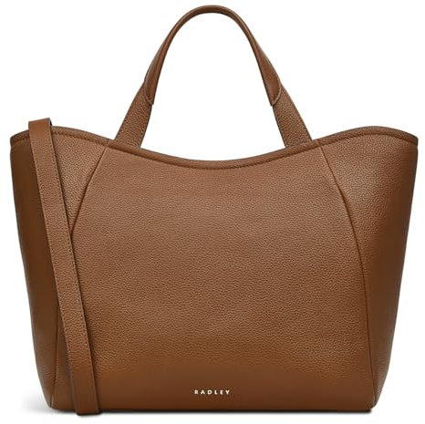 RADLEY London Muswell Lane Medium Ziptop Top Handle Bag for Women, in Indus Tan Grained Leather