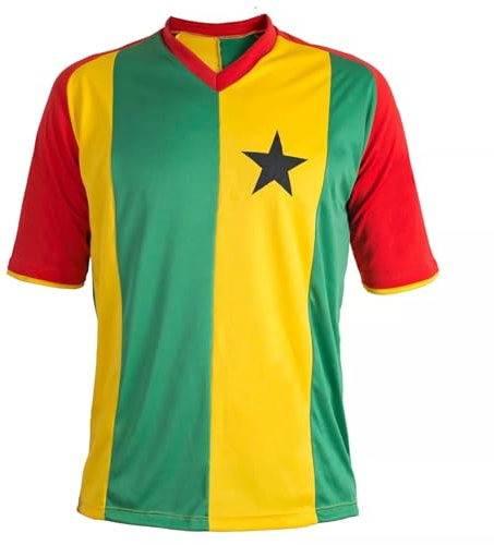 Afrika Sport Ghana 1980er Retro-Fußball-T-Shirt, Trikot, Vintage, WM, mehrfarbig, XXL