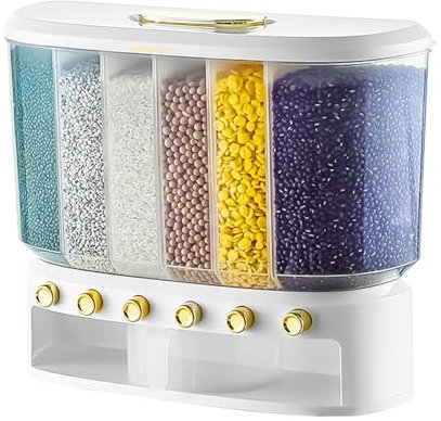 TOWEBOORY Müslispender, Getreidespender Wandmontage Durchsichtiger Vorratsbehälter für Lebensmittel Fassungsvermögen Cerealienspender für Home Kitchen Pantry Sojabohnen Mais (10kg)