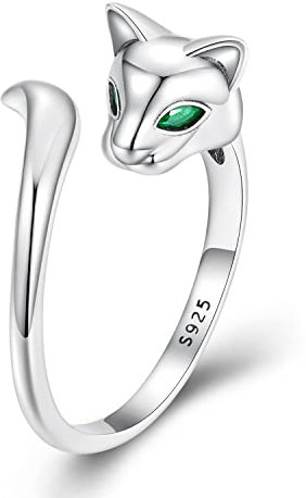 Fuchs Öffnungsring 925 Sterling Silber Ring