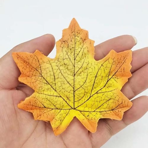WANYI 200 Stück 10*10cm Herbstblätter Deko Künstliche Herbstblätter zum Basteln Autumn Decor Herbst Deko Outdoor Herbst Dekoration Aesthetic in Gemischten Farben fur Weihnachten Halloween Karten(10)