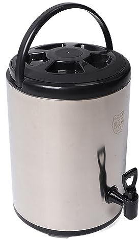 Isolierter Getränkespender, 8L/2Gallonen Doppellagige Isolierte Thermokaraffe aus Edelstahl mit Zapfhahn für Heißen und Kalten Tee, Kaffee und Milchsaft