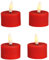 matches21 HOME & HOBBY LED Teelichter 4er Set aus Wachs mit Timerfunktion - Kerze realistisch flackernde Flamme warmweiß Ø 4 x 4 cm - Elektrische Wachskerze in Rot als gemütliche Tischdeko