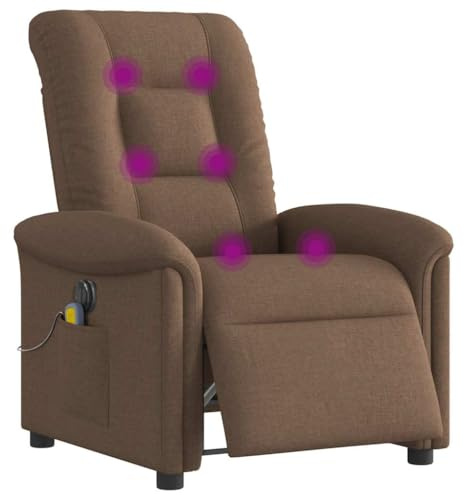 vidaXL Massagesessel Elektrisch Braun Stoff