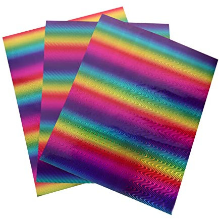 Cabilock 3 Bögen Schillernde Klebefolien für Fenster und Glasbecher Selbstklebend Zuschneidbar Dekorativ Farbiges Design Glasaufkleber