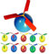 10 Stück Ballon Helikopter Spielzeug mit Pfeife, Luftballon Propeller Flugspielzeug Geschenk für Jungen und Mädchen