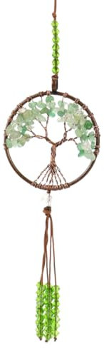 RAMGLYO Arbre de Vie, Suspension pour Rétroviseur Intérieur, Pierres 7 Chakras, Cristaux de Guérison, Accessoire Voiture Intérieur, Reiki, Porte-Bonheur, Méditation, Décoration pour Fenêtre (B)