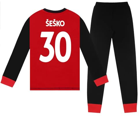 Manchester United FC Boys Sesko 30 Long Pyjamas Red 11-12 Years