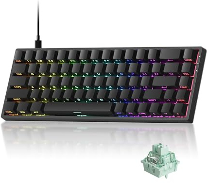 MONSGEEK FUN68 HE Tastiera 65% Switch Magnetico Rapid Trigger Cavo | Tastiera Gaming Nera Hall Effect, 8000Hz, Precisione RT0.005mm, Attivazione Regolabile Gaming/Lavoro