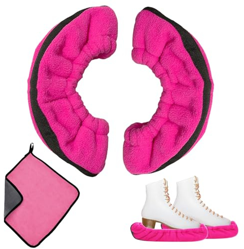 HTTDSLF 2 Stück Kufenschoner Schlittschuhe, Schlittschuhschoner, Elastische Kufenstrümpfe, Kufenschoner Eishockey, Guards Zubehör, für Hockeyschlittschuhe Eiskunstlaufschuhe (Rosenrot)