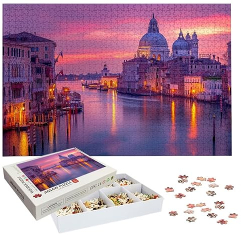 Puzzle 6000 Teile, Venedig Puzzle 6000 Teile Erwachsene, Wasserstadt Holzpuzzle Erwachsene, EIN Herausforderndes Rätsel, Puzzlespiele für Die Ganze Familie, Holzpuzzle für Deko Wohnzimmer, H-3800