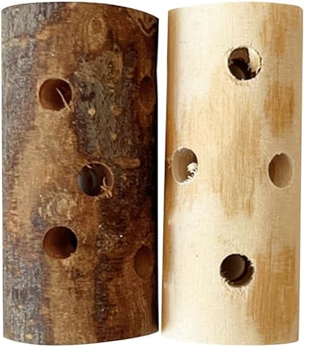 CVUTOVO Jouets à Mâcher pour Hamster en Bois, Lot de 2 Pièces | Bois, Formes Uniques, pour Cochons D’inde et Hamsters, Maison du Petit Animal, Seuls