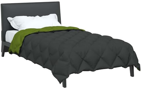 vidaXL Winterbettdecke 155 x 220 cm 450 g/m² Grün und Anthrazit