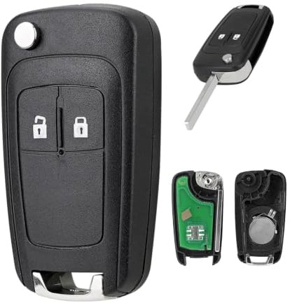 433MHZ 2 Buttons For Vauxhall Astra Insignia Corsa Zafira Car Key Fob | 2 Buttons Vauxhall Mokka Adam Meriva Insignia Chevrolet Cruze Key Case Cover Replacement CR2032 Battery