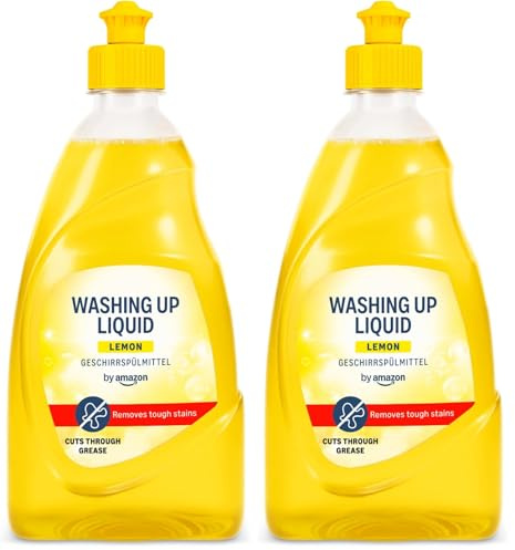 byAmazon Washing Up Liquid, Lemon 500ml (Pack of 2)